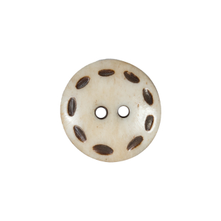 Natural and Brown 2-Hole Bone Button - 34L/21.5mm