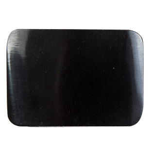 Black Rectangular Horn Coat Button - 1.625" x 2.375"