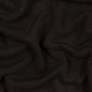 Brown Wool Ribbed Knit with Black Scuba Backing