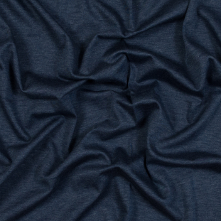 Heathered Navy Double-Faced Stretch Cotton Jersey