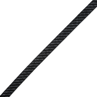 Black and Gray Regimental Striped Woven Trim - 0.625"
