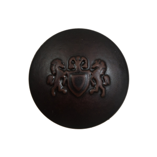 Brown Plastic Button with Emblem - 40L/25.5mm