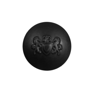 Black Plastic Button with Emblem - 36L/23mm