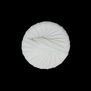 Italian White Twisted Plastic Shank-Back Button - 36L/23mm