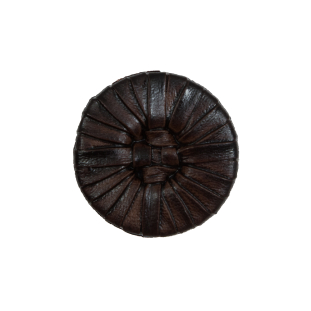 Brown Faux Leather Plastic Button - 34L/21.5mm