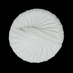 Italian White Twisted Plastic Shank-Back Button - 44L/28mm