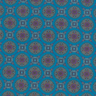 Bright Blue Road to Morocco Medallion Cotton Jersey