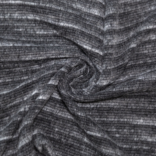 Italian Black and Gray Striped Wool Knit