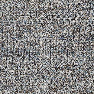 Italian Blue, Brown and White Chunky Wool Knit