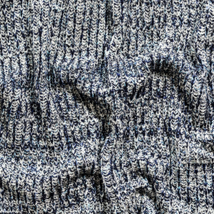 Italian Navy, White and Baby Blue Chunky Wool Knit