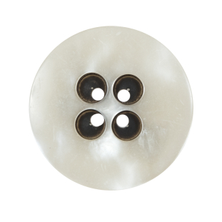 Ivory and Black 4-Hole Button - 44L/28mm