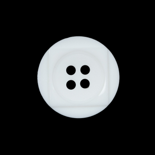 White Geometric 4-Hole Plastic Button - 36L/23mm