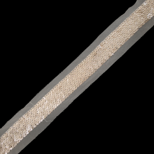 Gold Sequins on Nude Mesh Trim - 1.25"