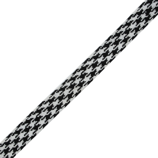 Black and White Houndstooth Flat Braided Trim - 1.25"