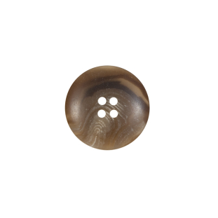 Beige and Brown Swirl 4-Hole Plastic Button - 24L/15mm