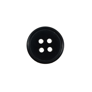 Midnight Navy Horn 4-Hole Button - 24L/15mm