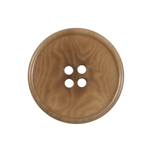 Dark Tan Horn 4-Hole Button - 40L/25.5mm