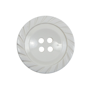 Off White Plastic 4-Hole Button - 40L/25.5mm