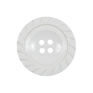 White Plastic 4-Hole Button - 40L/25.5mm