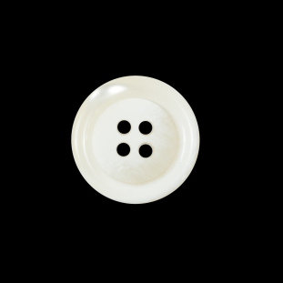 White and Beige Plastic 4-Hole Button - 32L/20mm