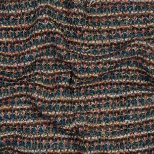 Italian Cobalt, Orange and Yellow Striped Wool Knit