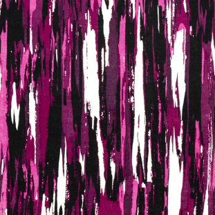 Purple Wine Abstract Stripes Stretch Cotton Corduroy