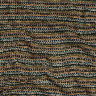 Italian Olive and Forest Green Striped Blended Wool Knit