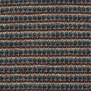 Italian Cobalt, Brown and Yellow Striped Wool Knit