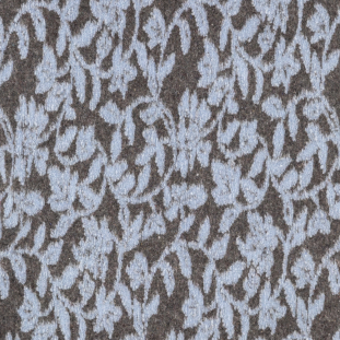 Italian Blue and Brown Floral Chunky Wool Knit