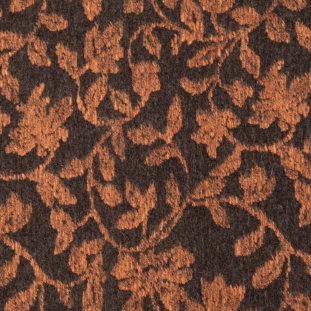 Italian Orange and Brown Floral Chunky Wool Knit