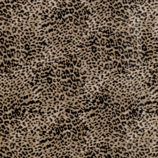 Beige Leopard Printed Brushed Cotton Twill