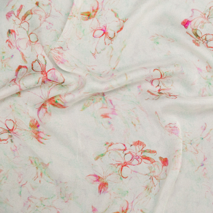 Theory Soft Green and Pink Floral Silk Georgette