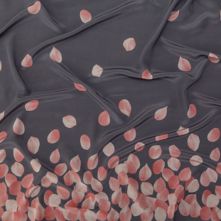 Jason Wu Gray and Pink Petals Silk Crepe de Chine Panel