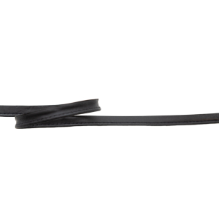 Italian Black Rubbery Cord with Lip - 0.375"