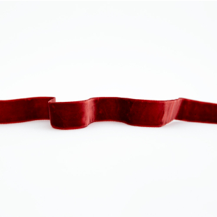 Italian Rustic Cranberry Crushed Velvet Ribbon - 0.875"