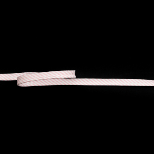 Italian White and Pink Striped Bias Piping Cord with Lip - 0.375"