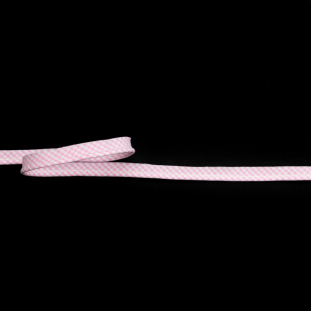 Italian White and Pink Checkered Bias Piping Cord with Lip - 0.375"