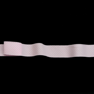 Italian White and Pink Checkered Bias Tape Ribbon - 1"