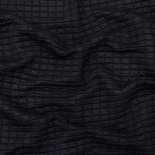 Black Quilted Rayon Knit with Filler and Polyester Knit Backing
