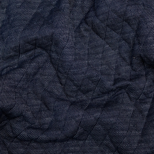 Denim Blue and White Diamond Quilted Cotton Knit with Filler
