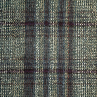 Mallard Blue Plaid Brushed Wool Woven