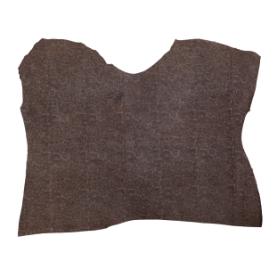 Small Chocolate Daisy Embossed Suede Half Cowhide