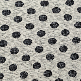 Metallic Black and Ivory Polka Dotted French Terry