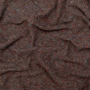 Brown Heathered and Speckled Fuzzy Wool Knit