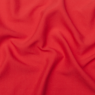 Oscar de la Renta Red Silk and Wool Wrinkled Plisse with a Twill Back