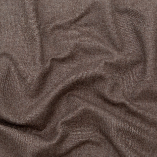 Italian Heathered Brown and Gray Double Faced Wool Twill Coating