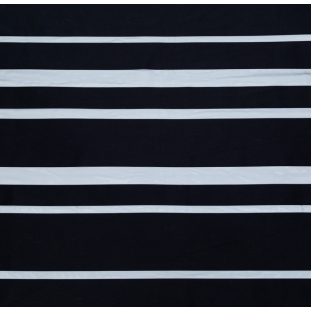 Italian Black Cotton Awning Striped Polyester Organza