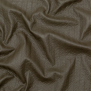 Muted Brown Chevron Quilted Coating with Filler