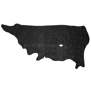 Medium Black Alligator Embossed Half Cow Leather Hide