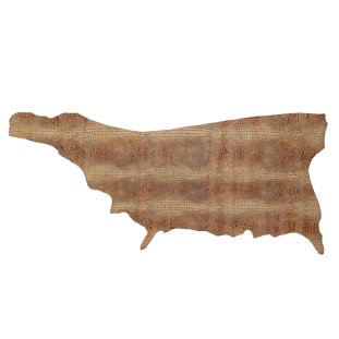 Small Tan Alligator Embossed Half Cow Leather Hide